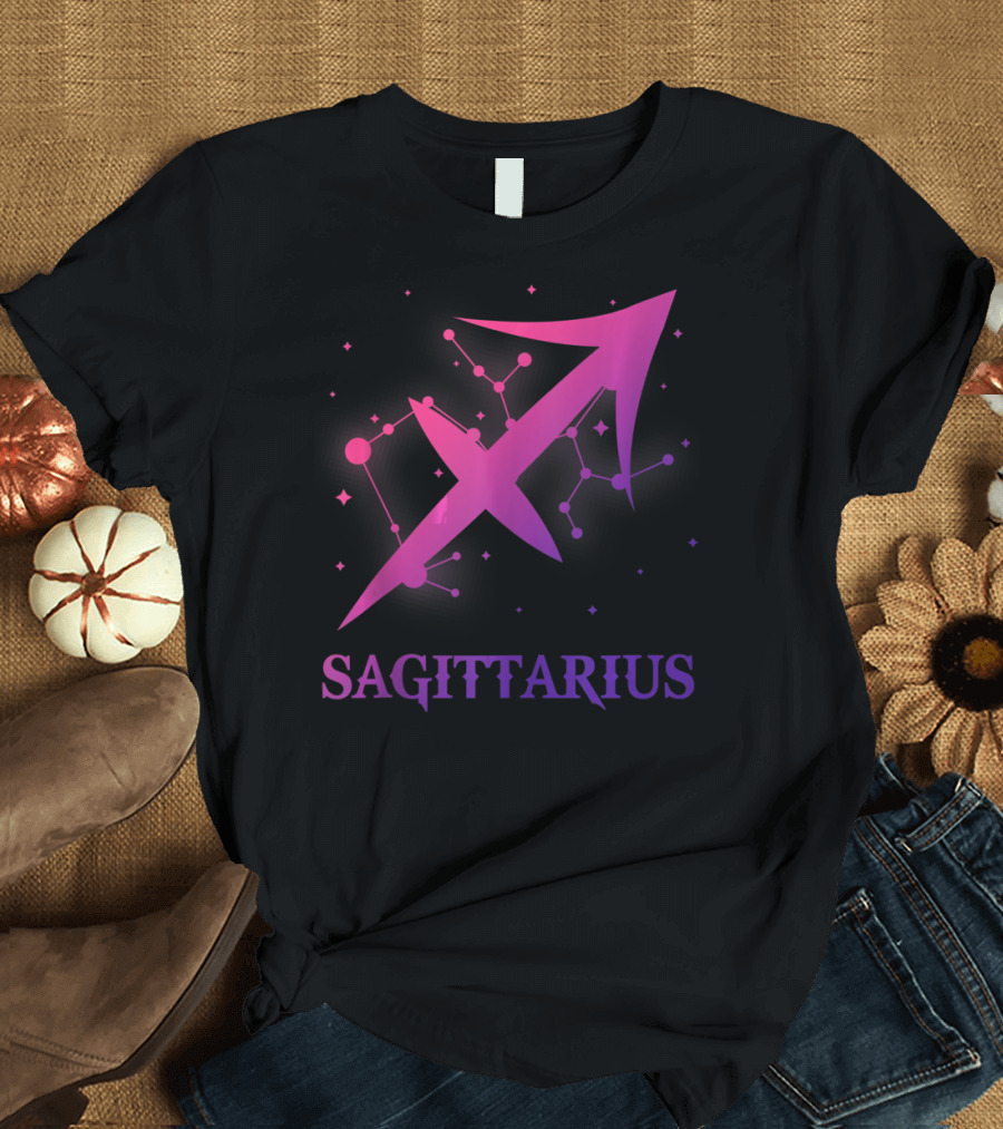 Sagittarius Zodiac Symbol Star Constellation November December Birthday T-Shirt