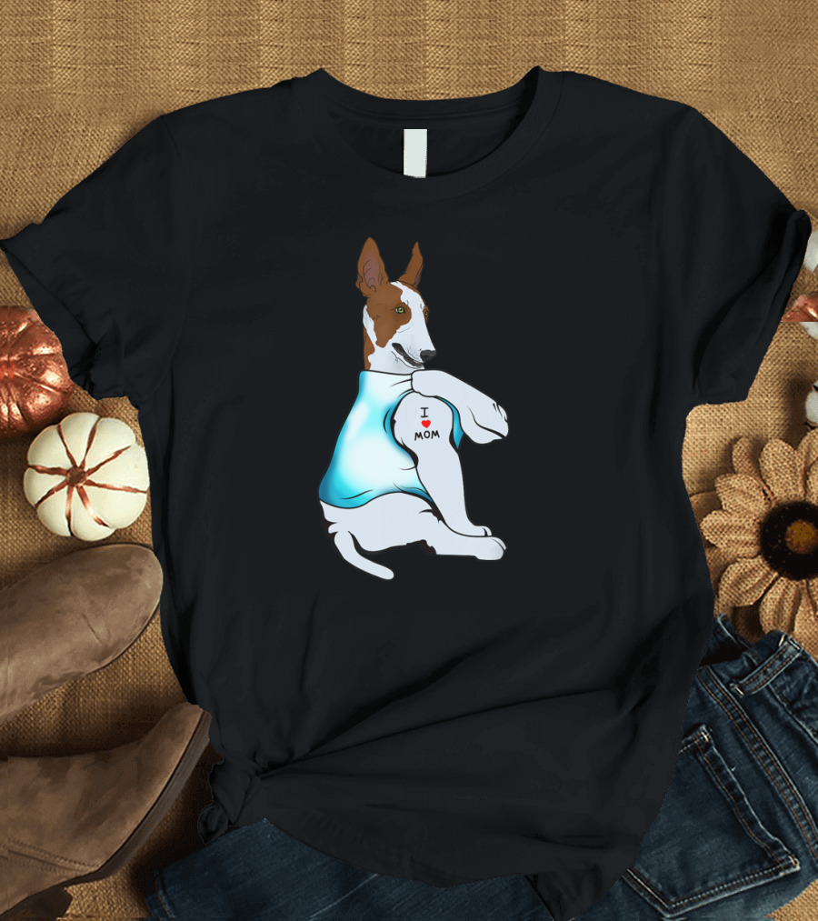 Basenji Dog I Love Mom Tattoo T-Shirt