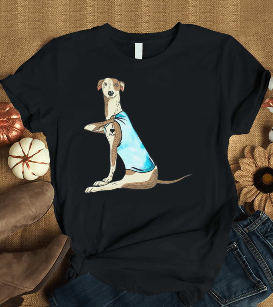 Whippet Dog I Love Mom Tattoo Iconic T-Shirt