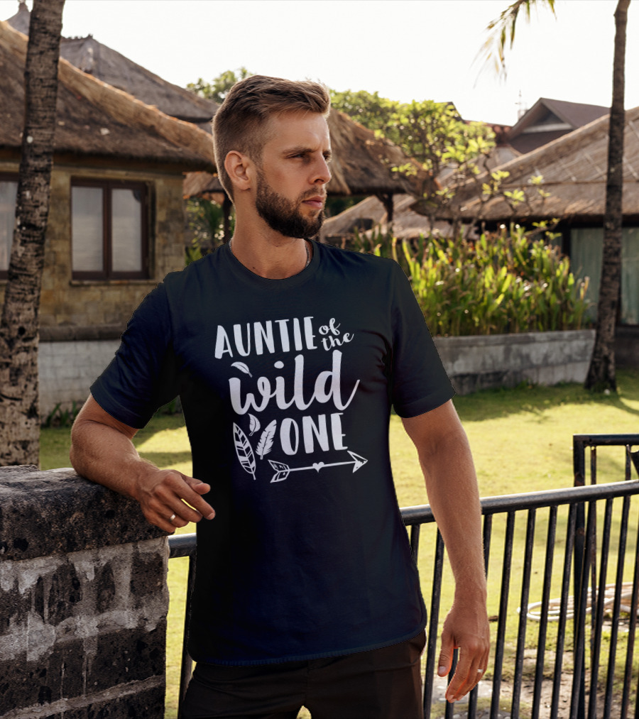 Auntie Of The Wild One 1st Birthday Arrow And Feathers T-Shirt