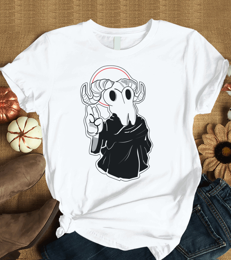 Kawaii Beezelbub Satan Evil Skull with Horns and Cloak T-Shirt