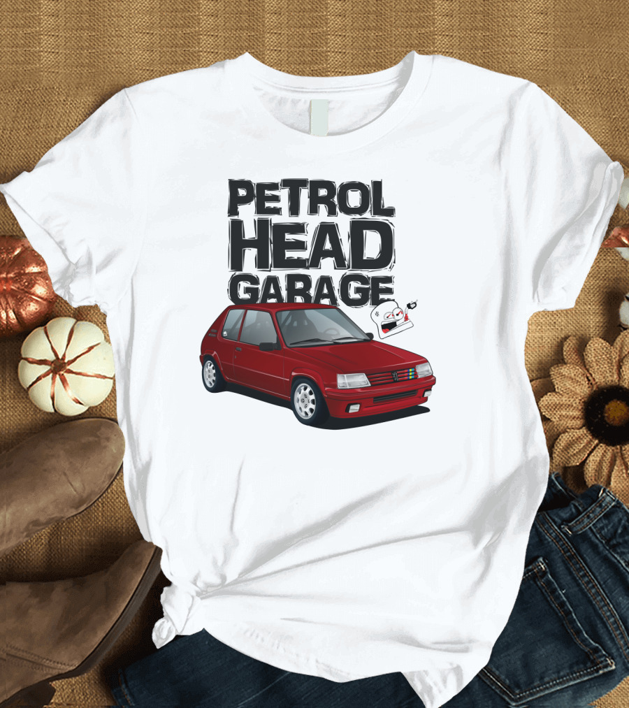 Petrol Head Garage Peugeot 205 RFS Car Enthusiast T-Shirt