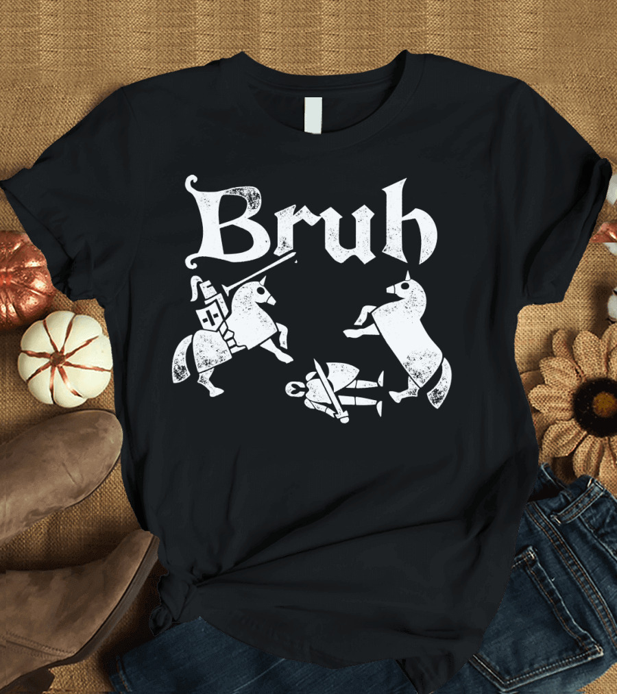 Renfaire Bruh Knight Falling Off Horse Jousting T-Shirt