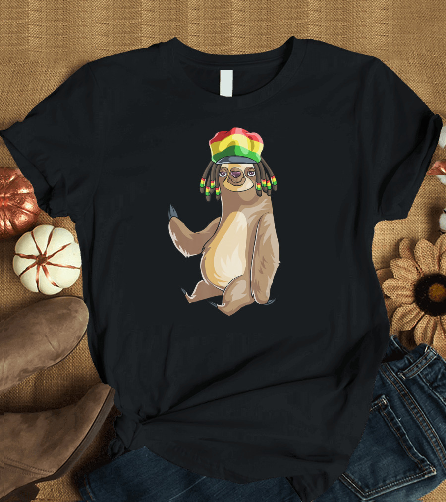 Jamaican Flag Rasta Sloth T-Shirt