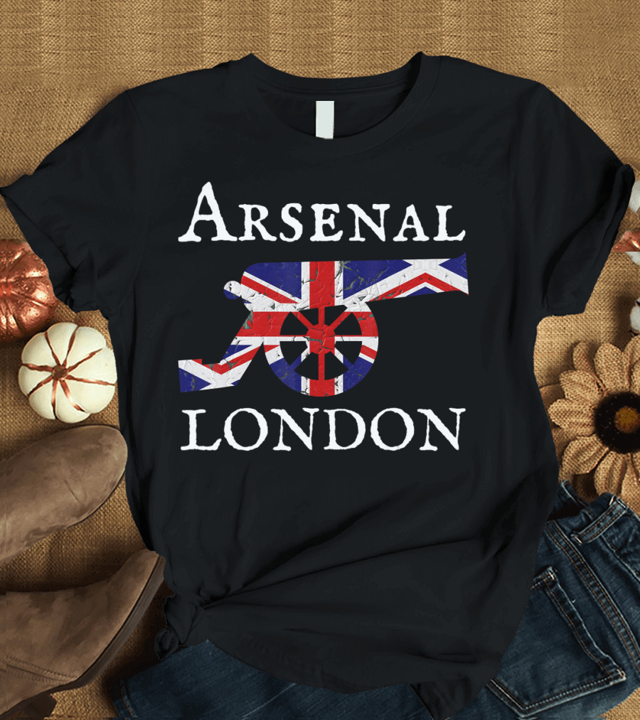 Arsenal London Union Jack Cannon Soccer Jersey T-Shirt