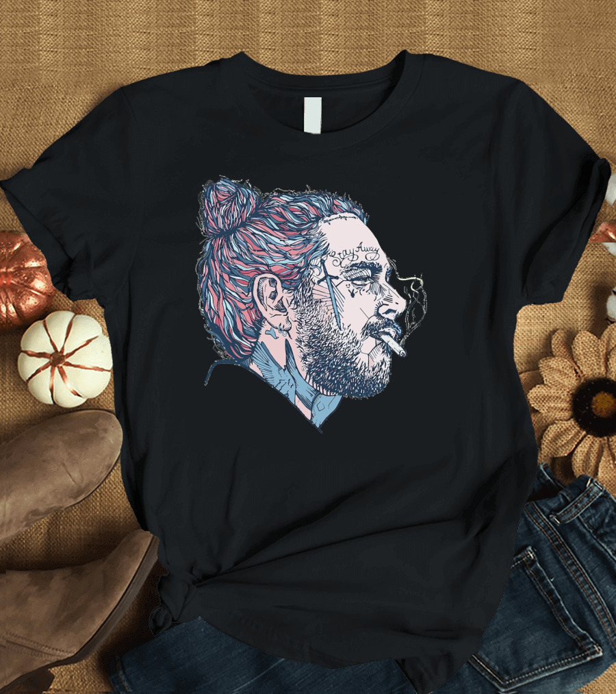 Post Malone Side Profile Smoking T-Shirt