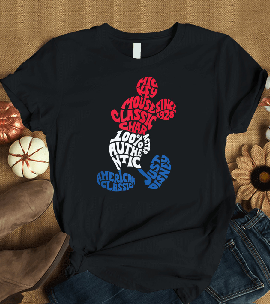 Disney Mickey Mouse American Classic 100% Authentic Since 1928 Just Character T-Shirt