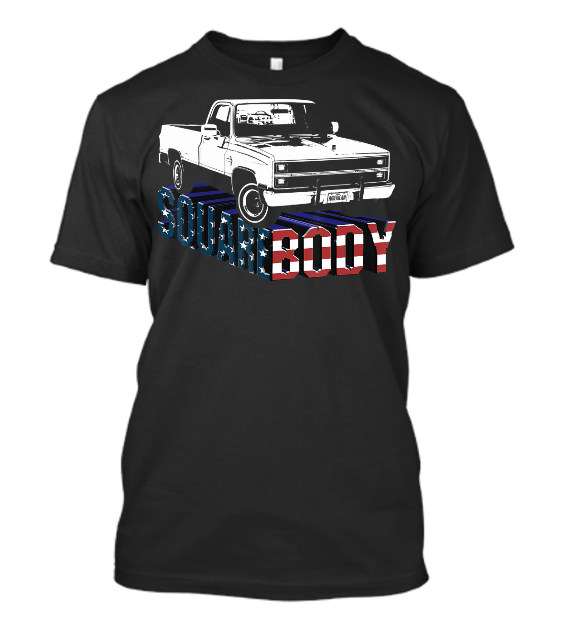 Square Body Truck American Flag Patriotic T-Shirt