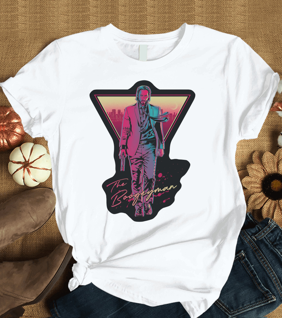 Keanu Reeves The Boogeyman Neon Cityscape T-Shirt