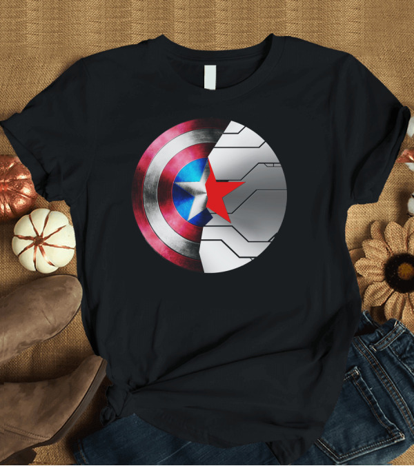 T-Shirt: Captain America Winter Soldier Shield Buck Rogers Star T-Shirt Captain America Winter Soldier Shield Buck Rogers Star T-Shirt