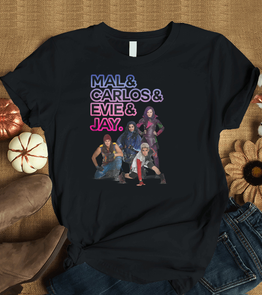 Mal and Carlos and Evie and Jay Disney Descendants Evil T-Shirt