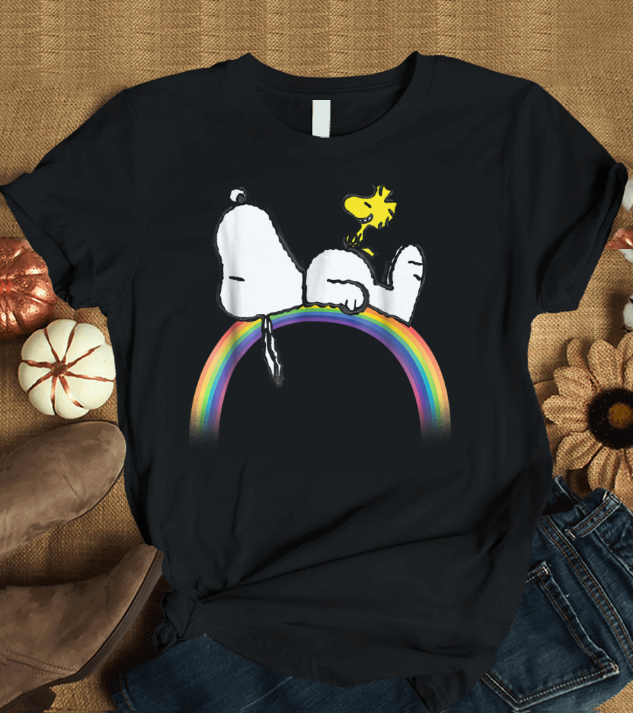 Snoopy Woodstock Peanuts Rainbow T-Shirt