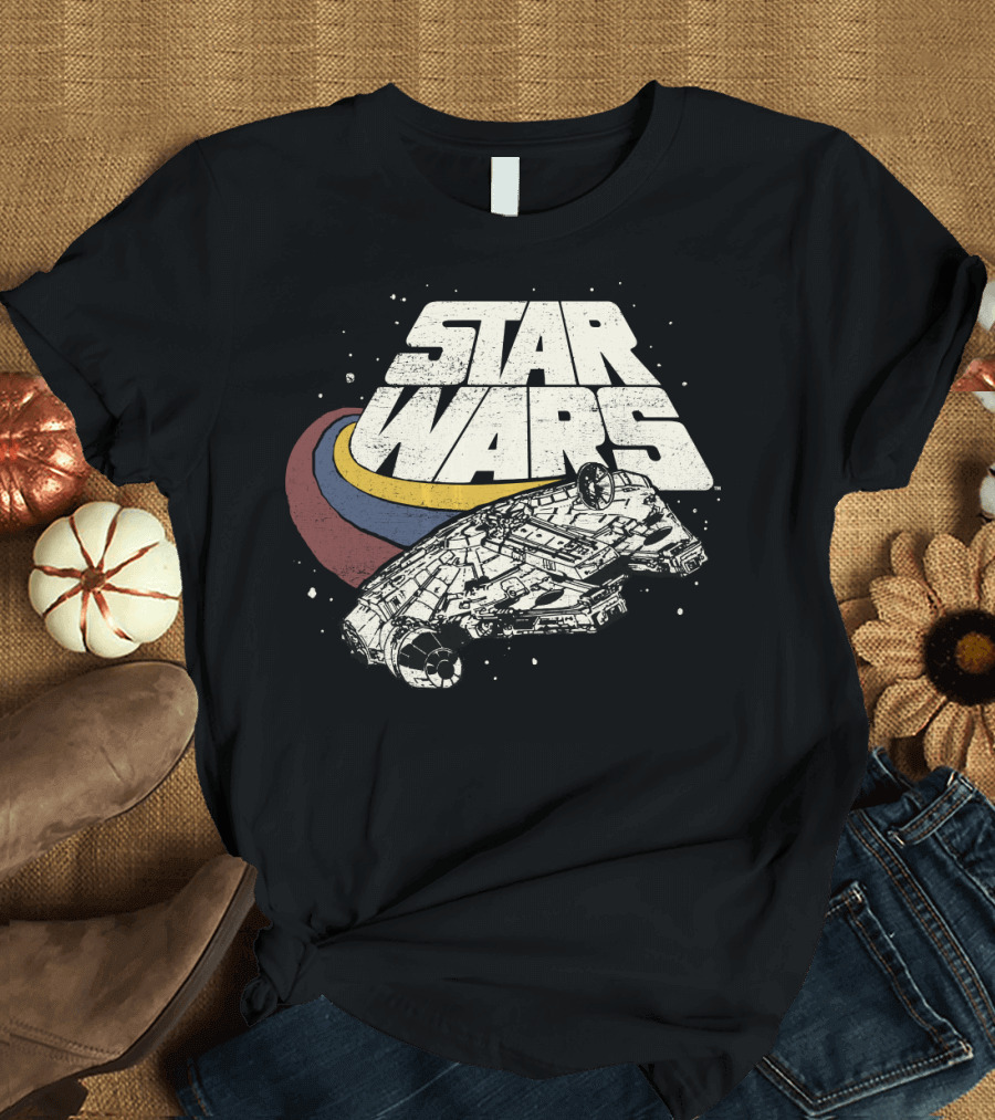 Star Wars Millennium Falcon Retro Three Stripes T-Shirt
