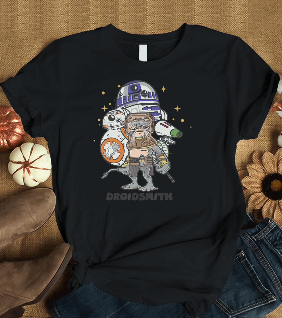 Star Wars The Rise Of Skywalker Babu Frik Droidsmith R2-D2 BB-8 C-3PO T-Shirt