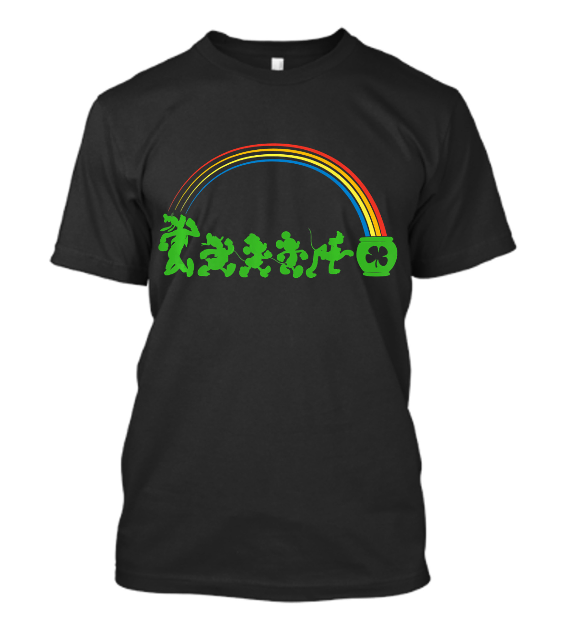 Disney Mickey And Friends Lucky Walk Rainbow Pot Of Gold T-Shirt