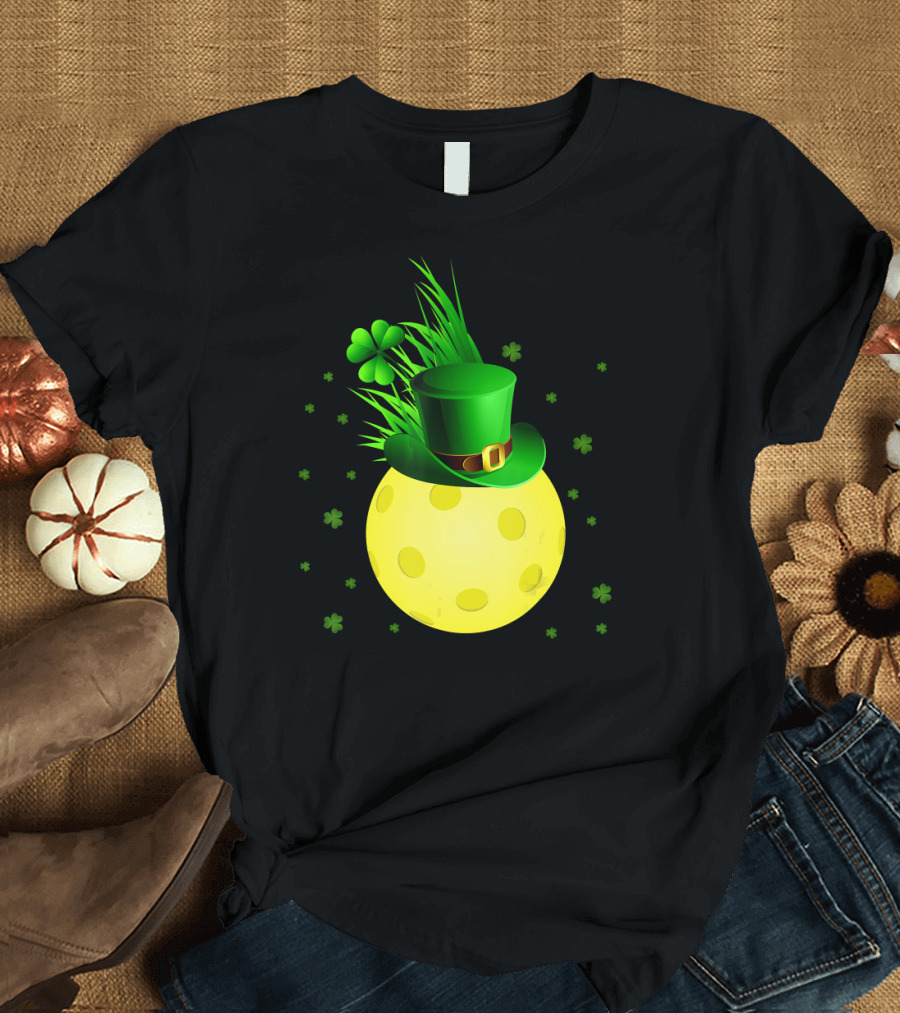 Leprechaun Pickleball Shamrock Hat Ball T-Shirt