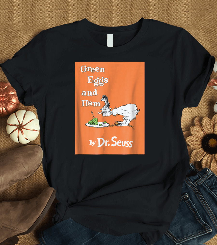 Dr. Seuss Green Eggs and Ham by Dr. Seuss Book Cover T-Shirt