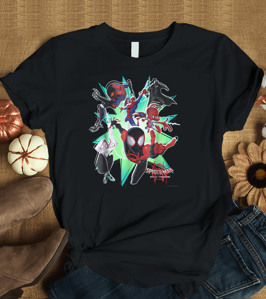 Marvel Spider-Man Into the Spider-Verse Action Group T-Shirt