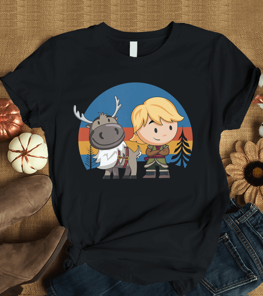Disney Frozen 2 Sven and Kristoff Chibi Adventure Scene T-Shirt