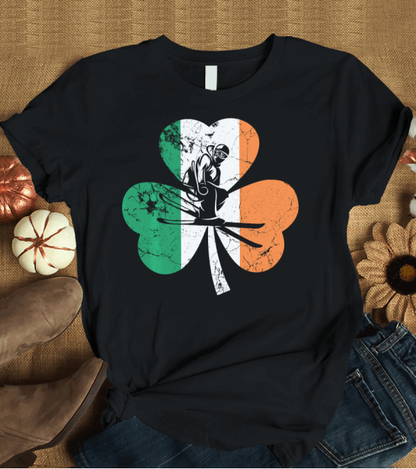 T-Shirt: Skiing Shamrock St Patrick's Day Ireland Irish Flag T-Shirt Skiing Shamrock St Patrick's Day Ireland Irish Flag T-Shirt