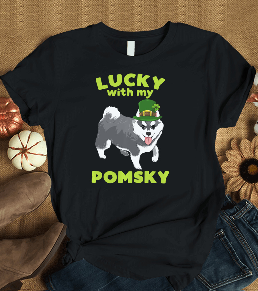 Lucky with My Pomsky St Patrick's Day T-Shirt