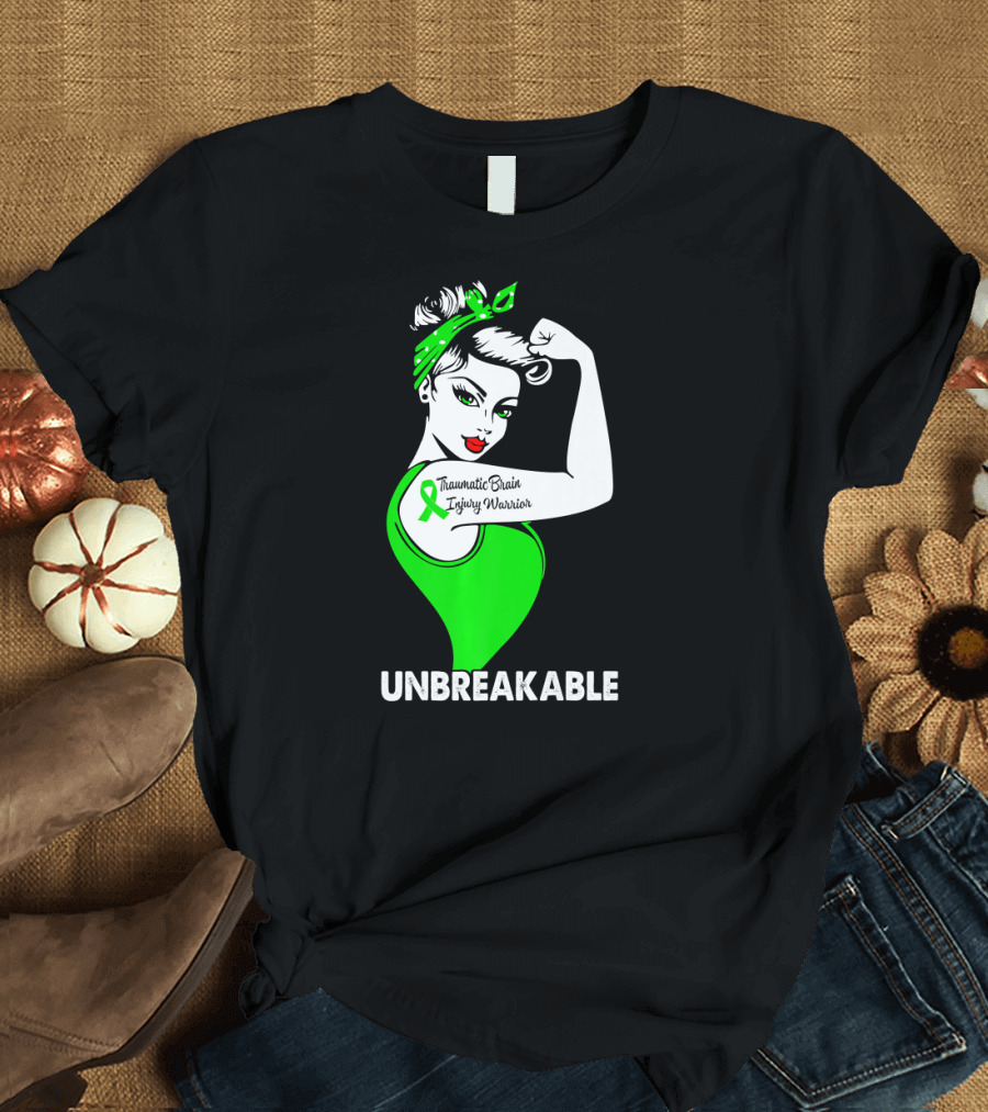 Unbreakable Traumatic Brain Injury Warrior TBI Awareness T-Shirt