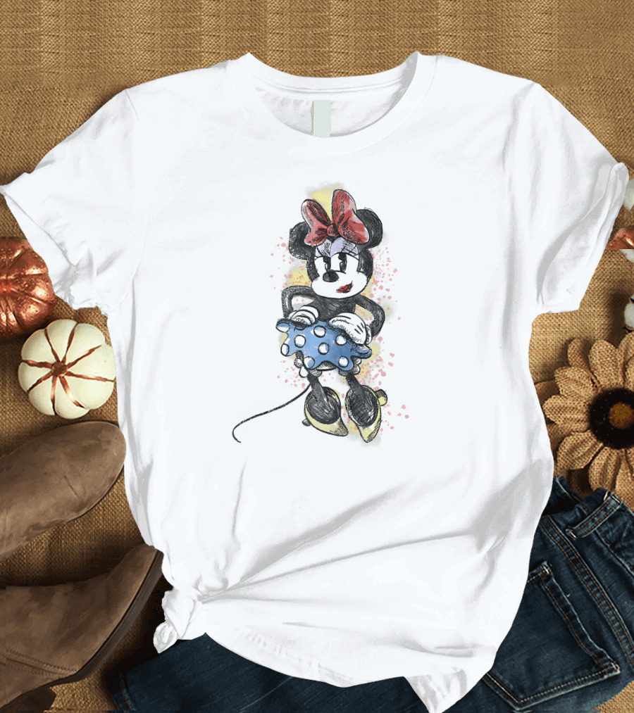 Disney Mickey And Friends Minnie Mouse Sketch Sparkle Dress T-Shirt