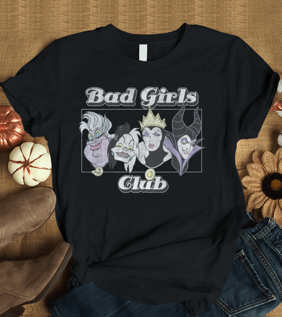 Disney Villains Bad Girls Club Group Shot Ursula Evil Queen Maleficent Cruella de Vil T-Shirt