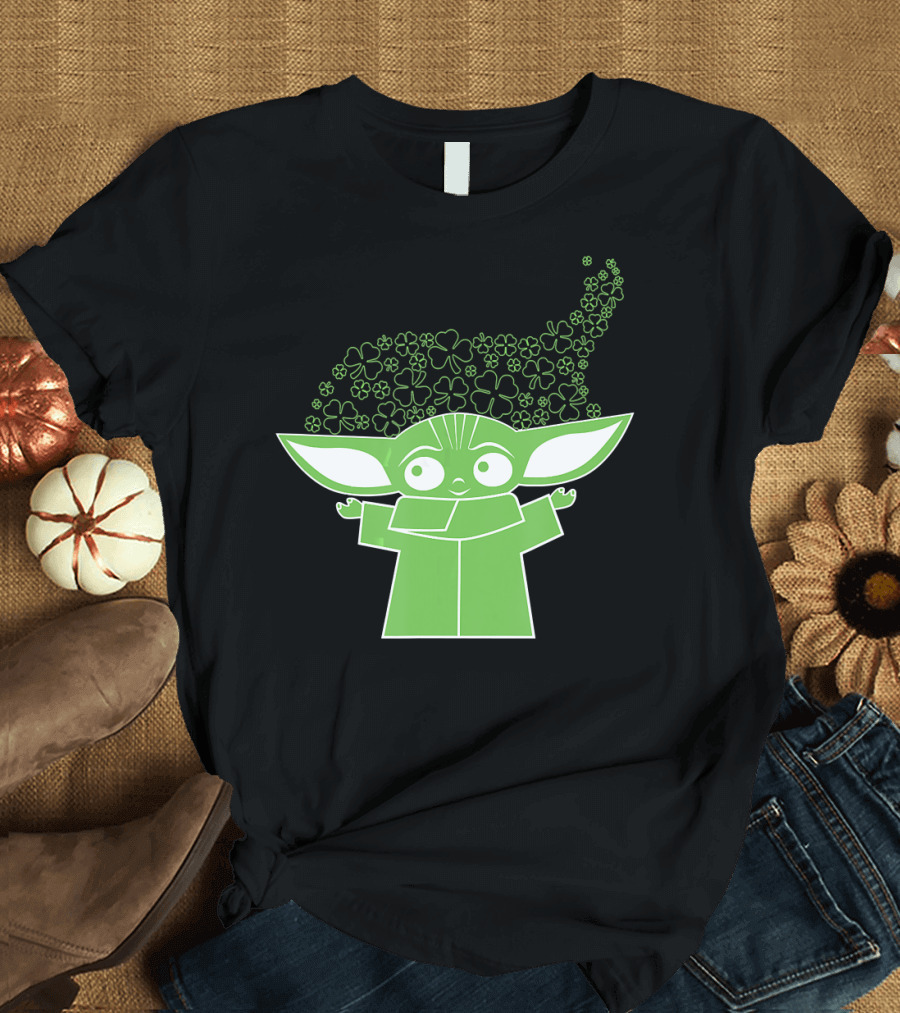 Star Wars The Mandalorian The Child Grogu Clover Charm T-Shirt