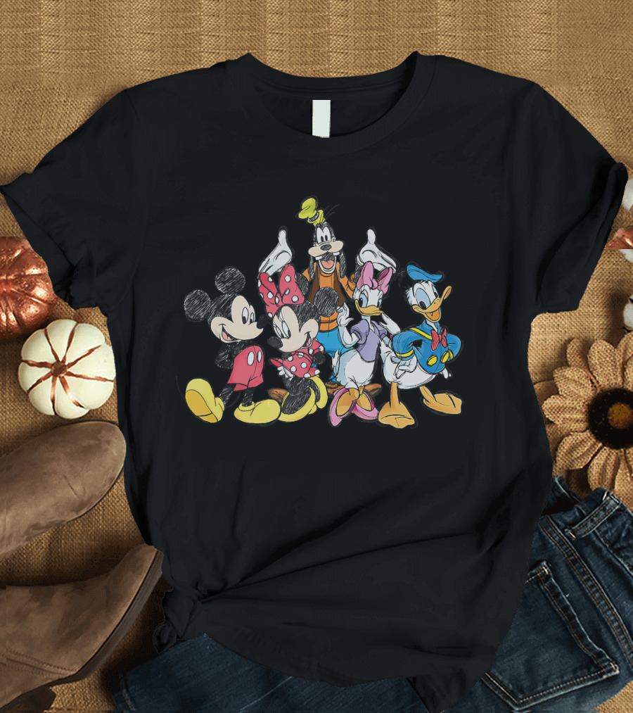 Disney Mickey Mouse Minnie Goofy Daisy Donald Friends T-Shirt
