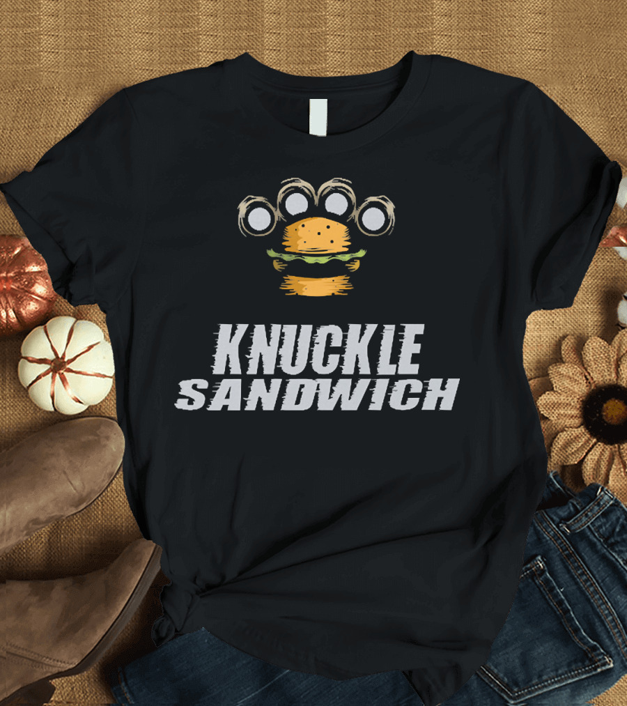 Knuckle Sandwich Burger Brass Knuckles T-Shirt