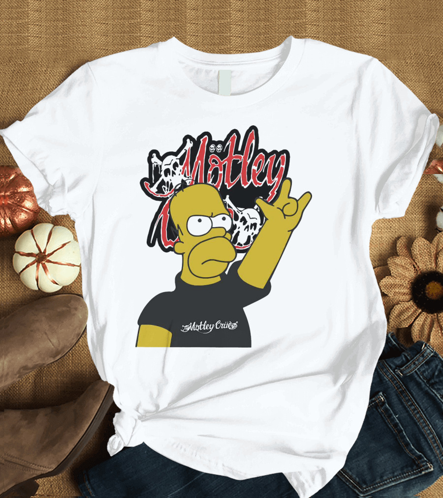 Homer Simpson Motley Crue Rock Salute T-Shirt