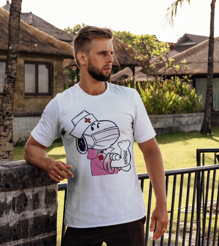 Snoopy Nurse With Arm Tattoo Showing Strength T-Shirt