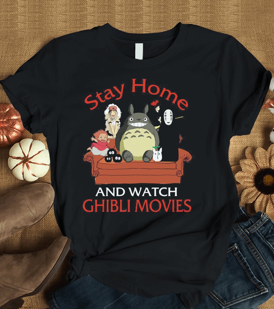 Stay Home And Watch Ghibli Movies Totoro No Face Characters Couch T-Shirt