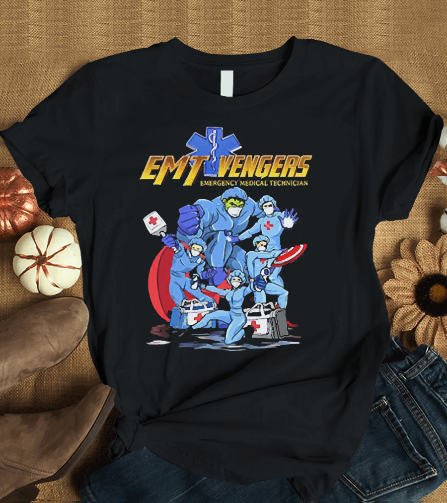 EMT Vengers Emergency Medical Technician Superhero T-Shirt