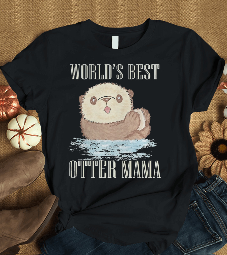 World's Best Otter Mama Cute Watercolor Otter T-Shirt