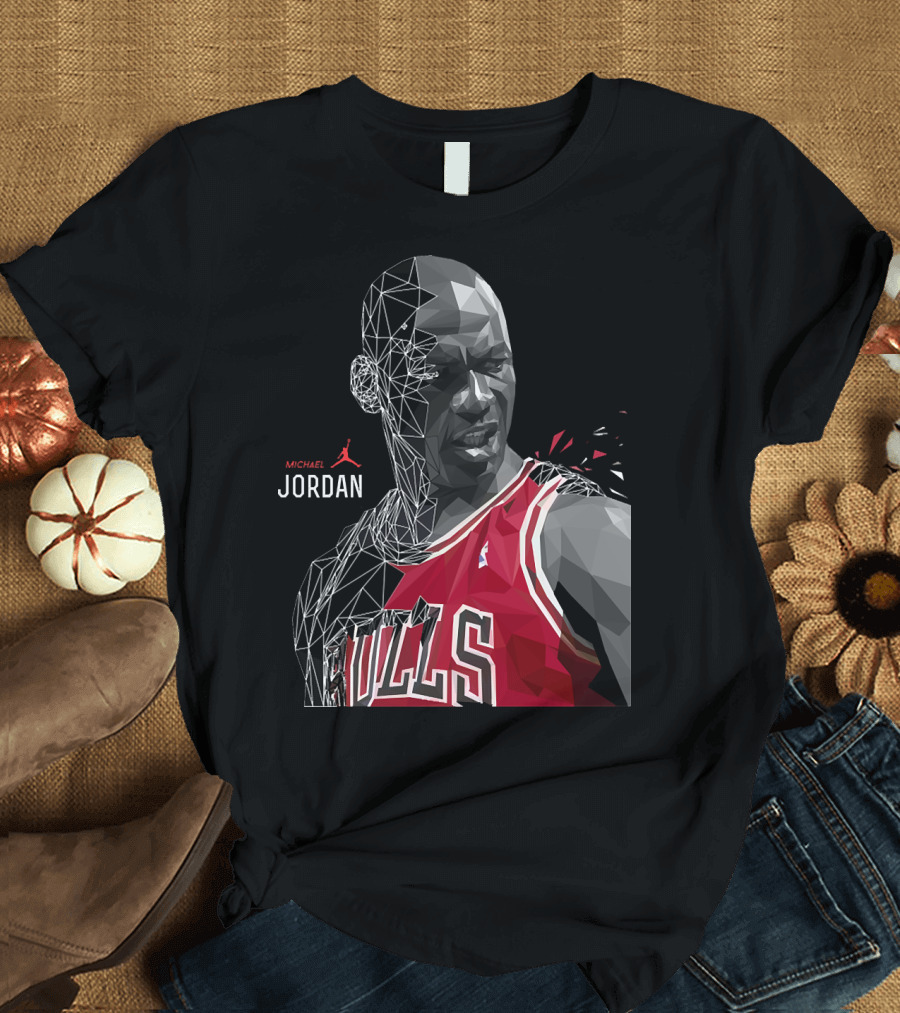 Michael Jordan Bulls Geometric Art 15 T-Shirt