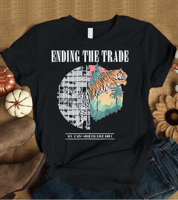T-Shirt: Ending the Trade All Cats Should Live Free Tiger Leaping from Bars T-Shirt Ending the Trade All Cats Should Live Free Tiger Leaping from Bars T-Shirt