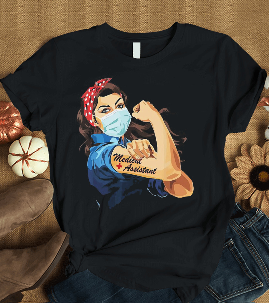 Medical Assistant Strong Woman Face Mask Iconic T-Shirt