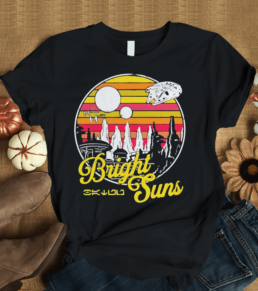 Bright Suns Star Wars Inspired Galactic Sunset Scene T-Shirt