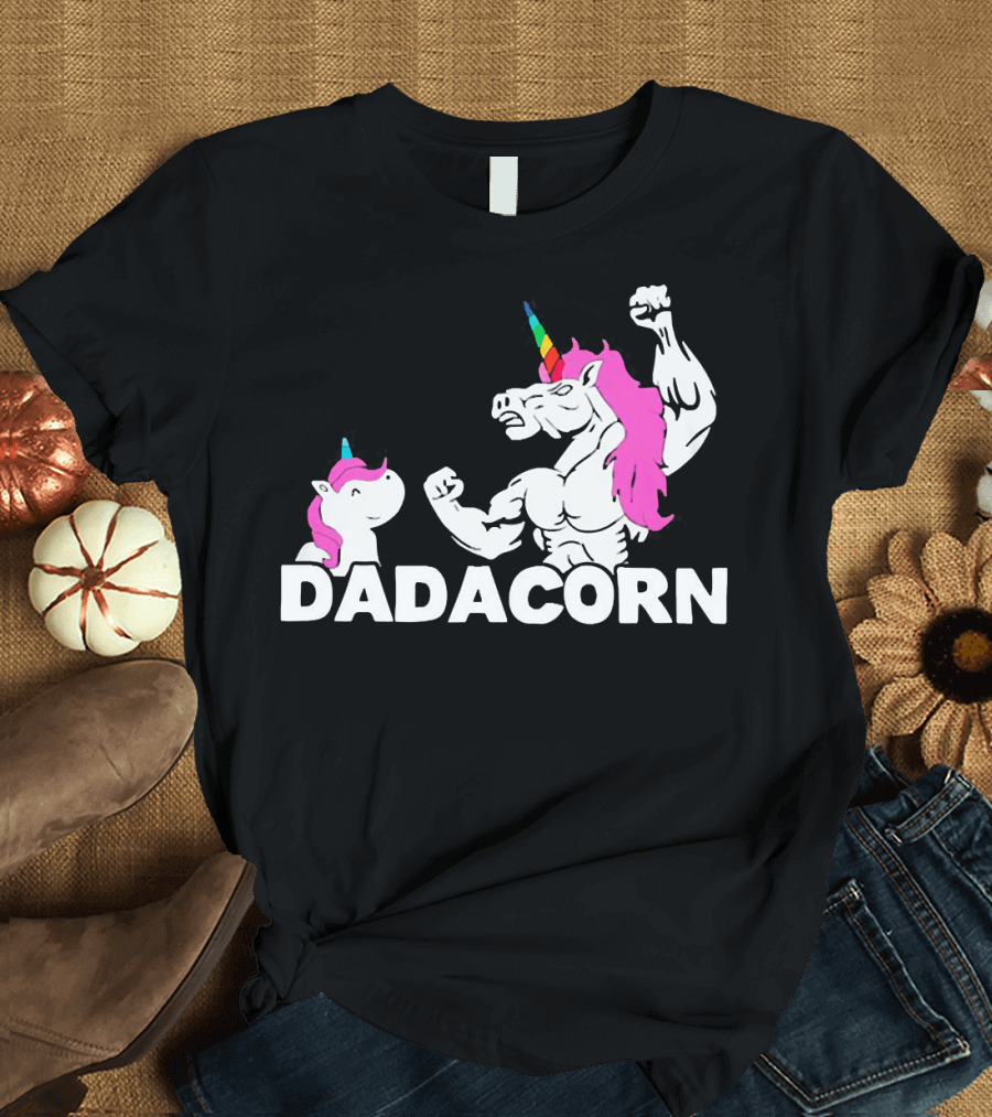 Dadacorn Unicorn Dad Muscular Fantasy T-Shirt