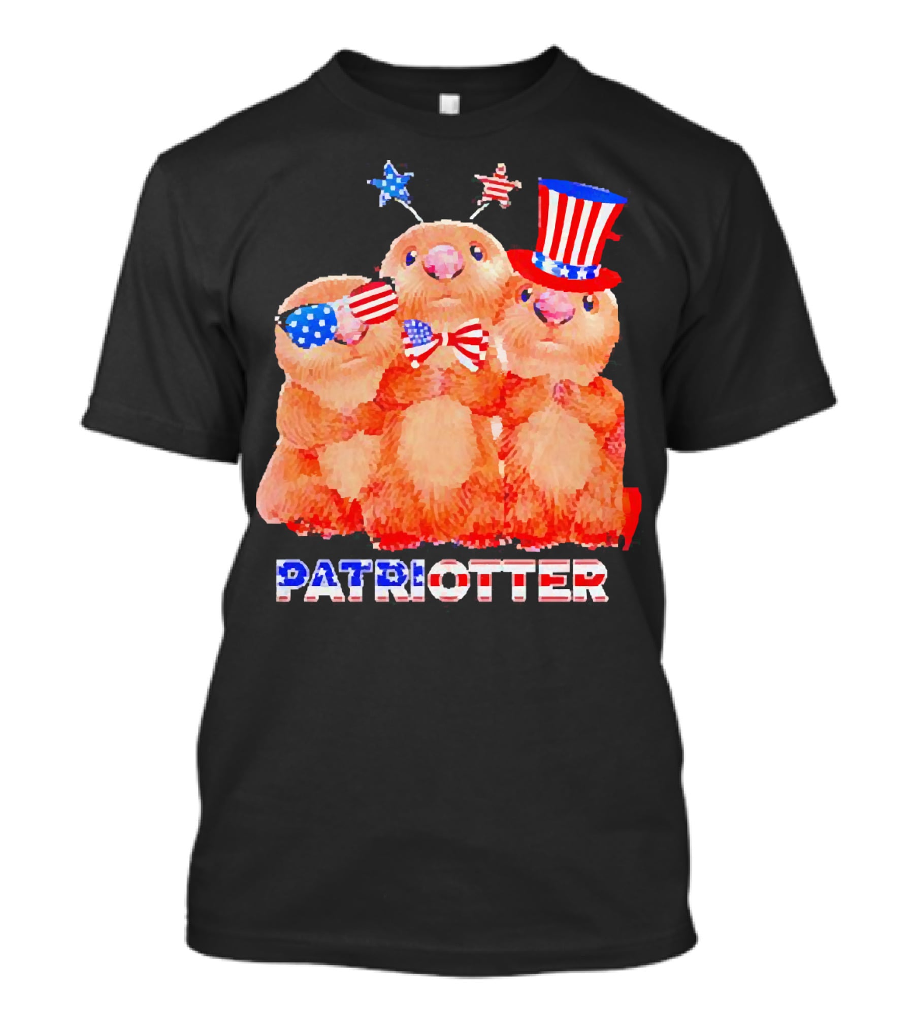 Patriotter America Flag Independence Day Otters T-Shirt