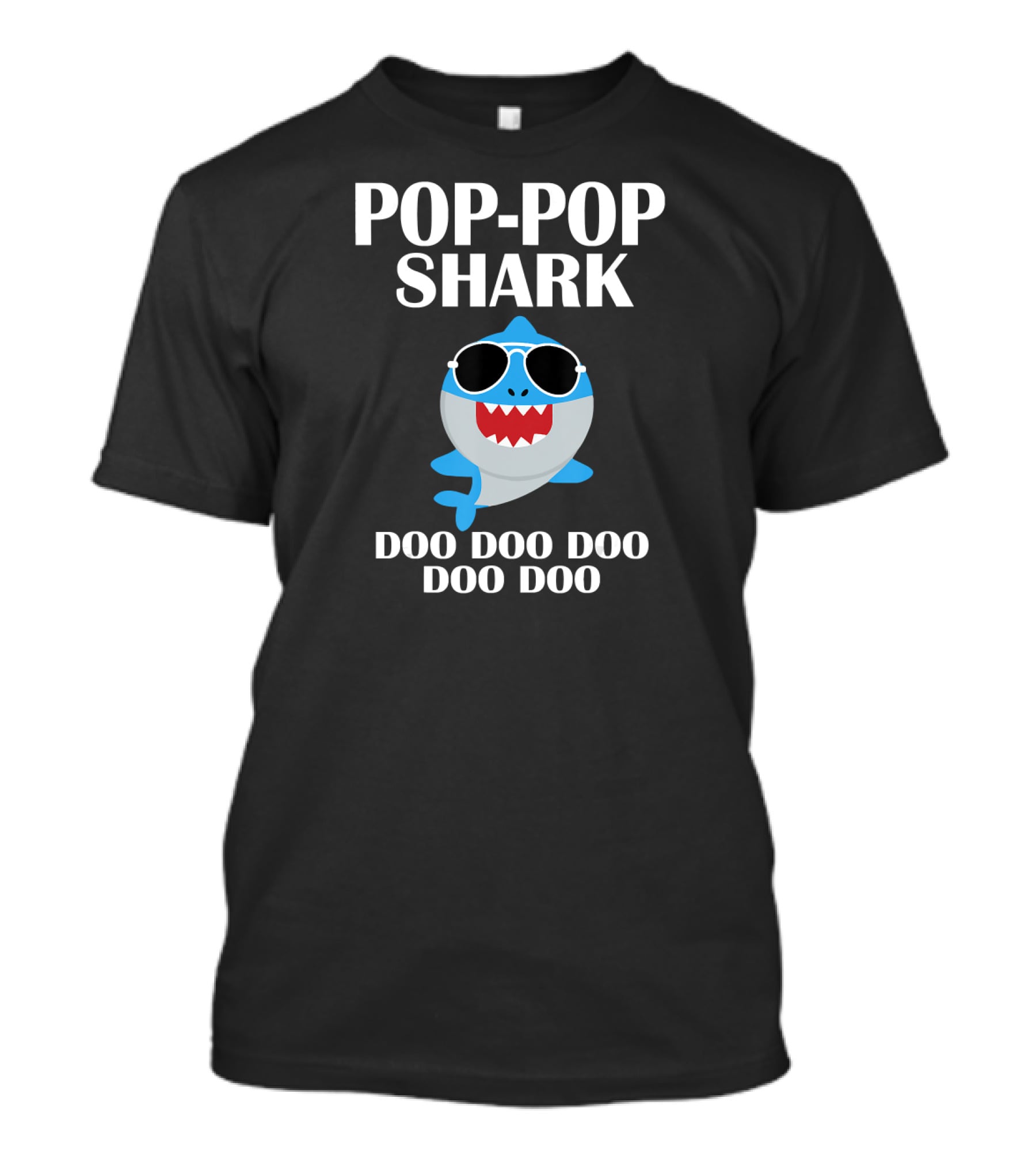 Pop Pop Shark Doo Doo Doo Funny Poppop Sunglasses Cartoon T-Shirt