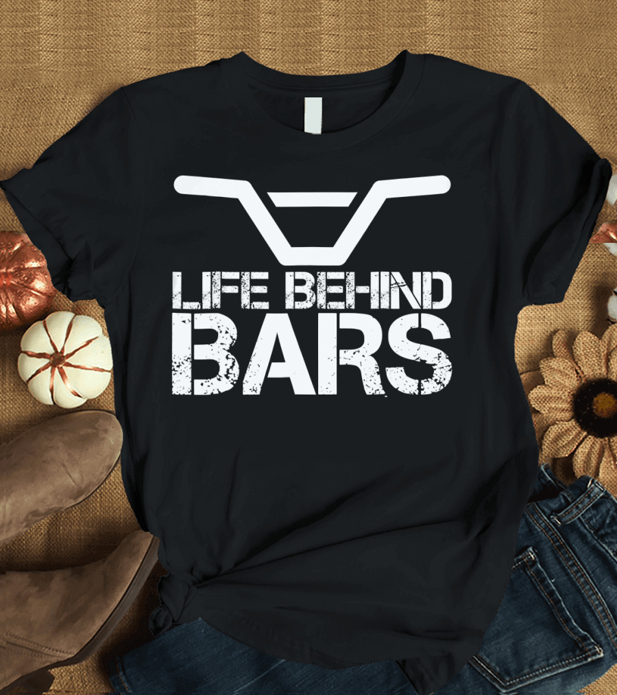 BMX Life Behind Bars Distressed Handlebar T-Shirt