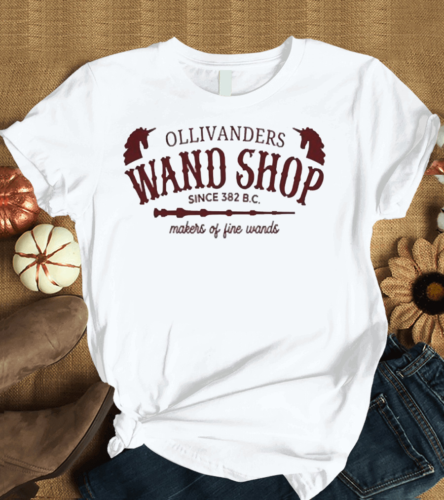 Ollivanders Wand Shop Since 382 B.C. Makers of Fine Wands T-Shirt