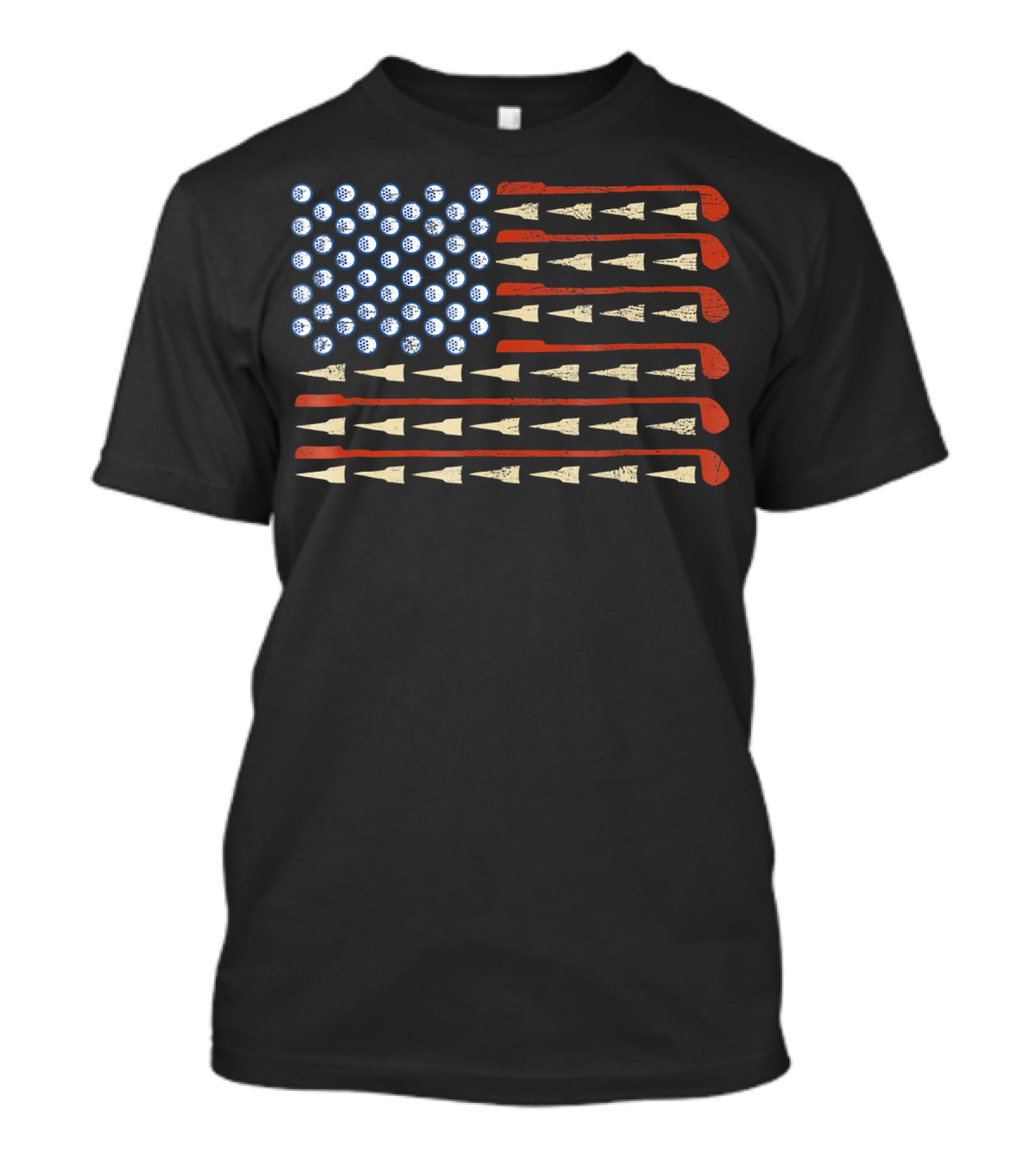 American Flag Golf Balls And Clubs Sports Humor T-Shirt
