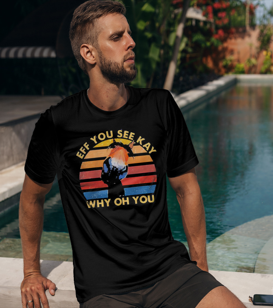 Eff You See Kay Why Oh You Donkey Retro Sunset T-Shirt