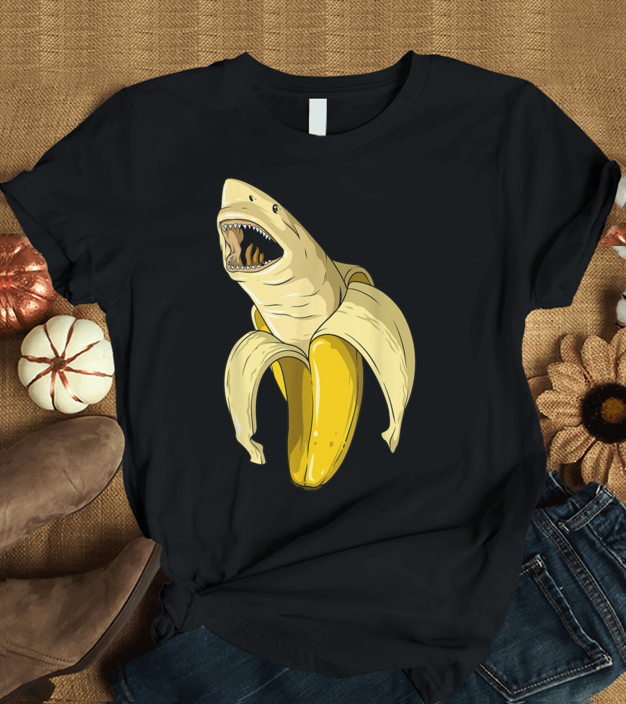 Banana Shark Banana Themed Shark Themed Party Banana Shark T-Shirt
