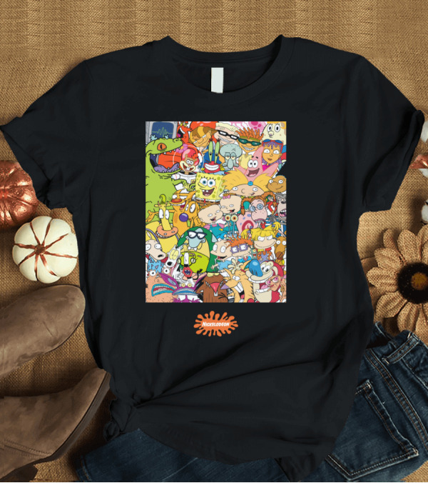 T-Shirt: Nickelodeon 90s Cartoon Characters Compilation Group Shot T-Shirt Nickelodeon 90s Cartoon Characters Compilation Group Shot T-Shirt