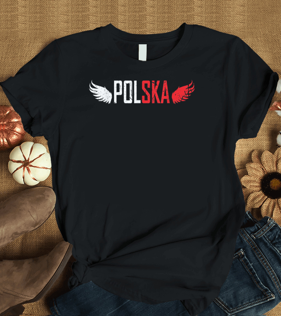 Polska White and Red Wings Polish For All From Poland Polskie T-Shirt